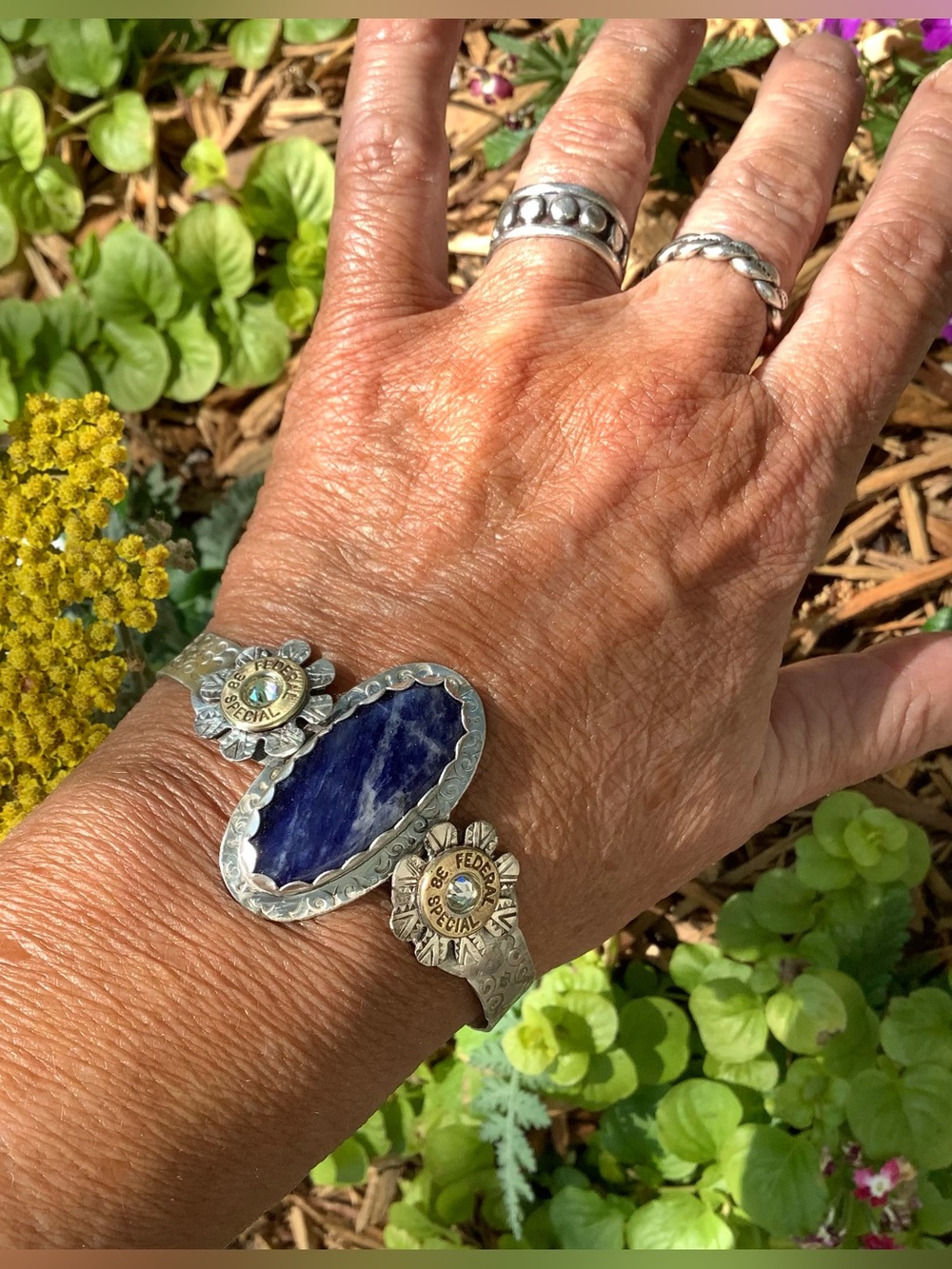 Sterling, sodalite cuff , adjustable